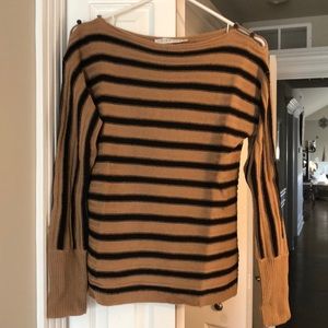 Black /tan stripe sweater